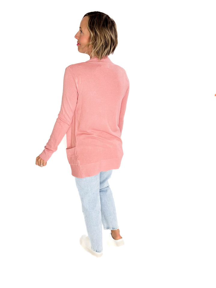 Jolene Knit Open Front Cardigan- BLUSH