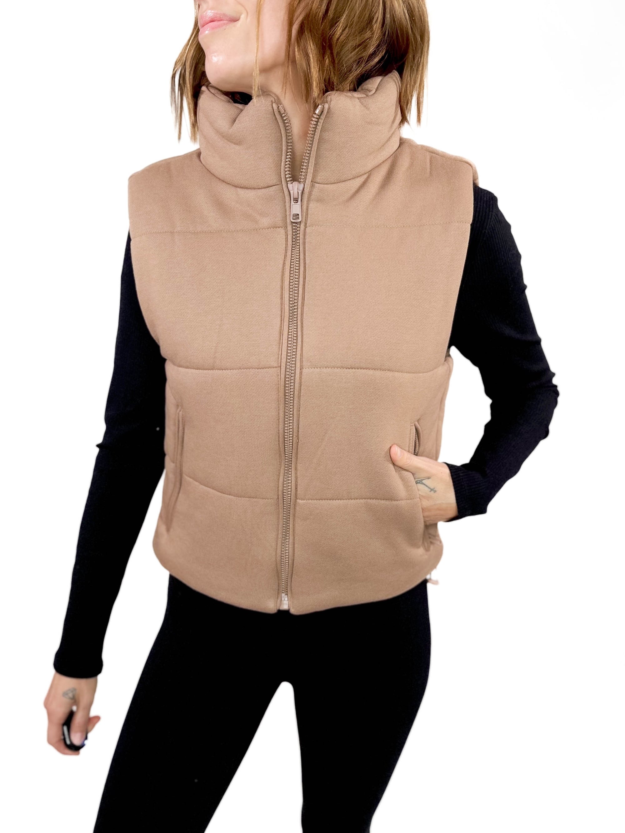 Saylor Puffer Vest- CAMEL