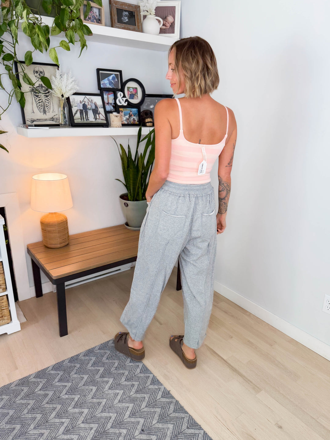 Kit Seamless Stripe Crop Cami- LIGHT PINK