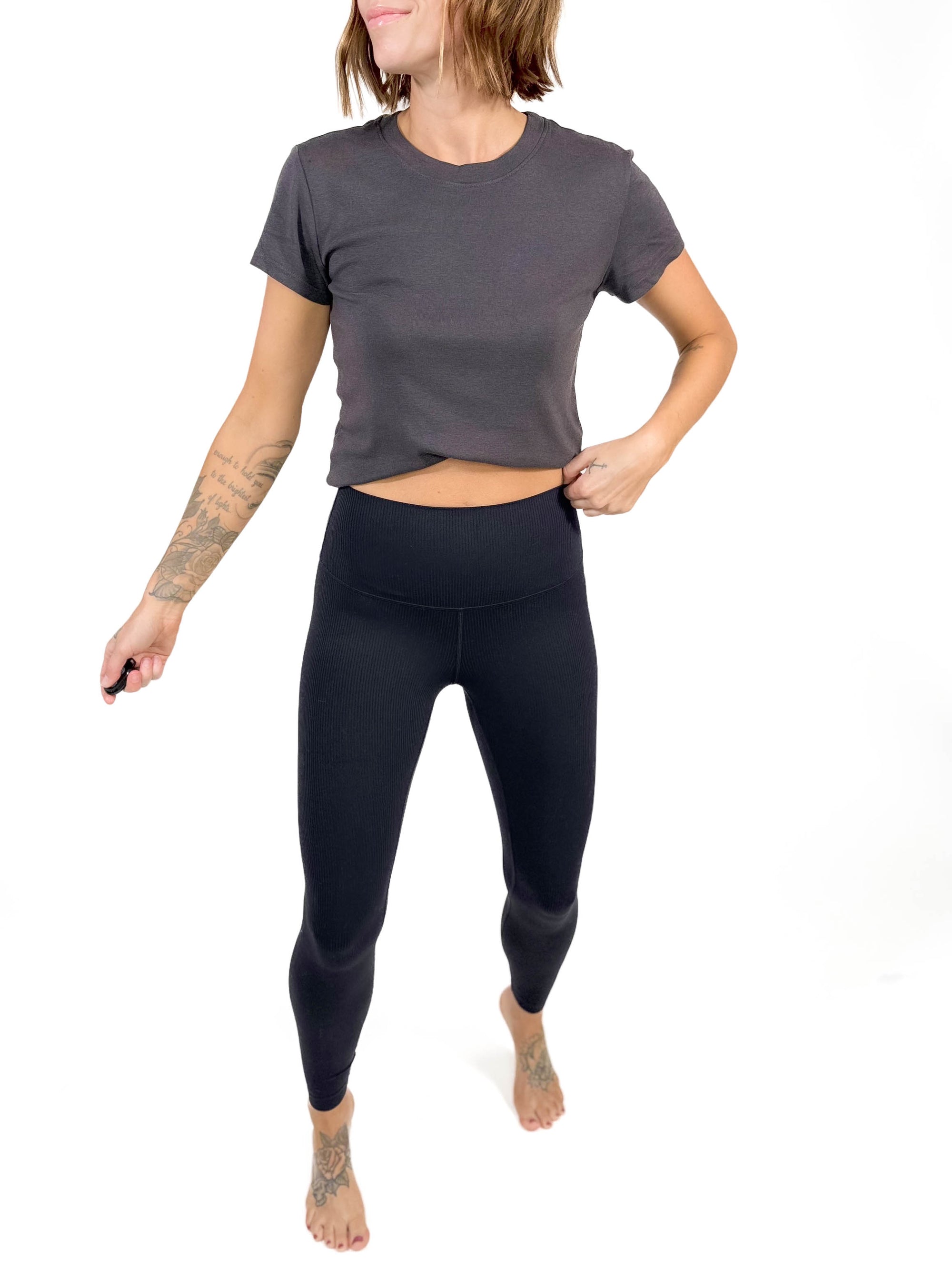 MPG Elite Ribbed Legging- BLACK