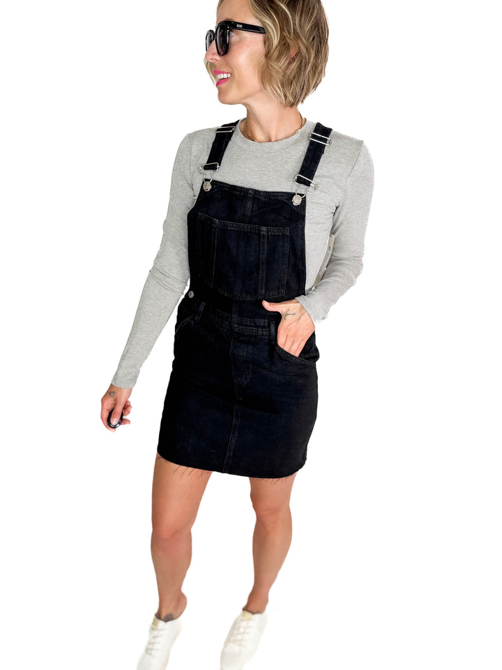 ONLY Spencer Overall Dress- WASHED BLACK
