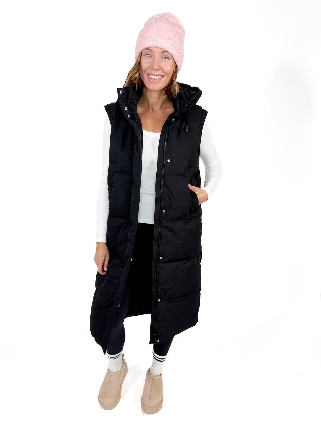 VERO MODA Cedar 2-in-1 Puffer Coat/Vest- BLACK