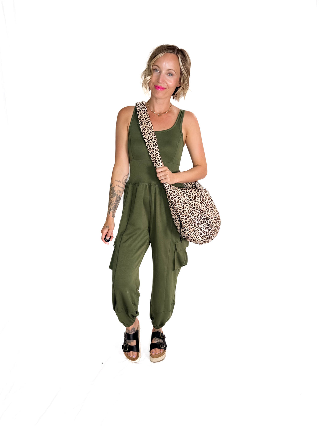All Set Scuba Cargo Jumpsuit- OLIVE