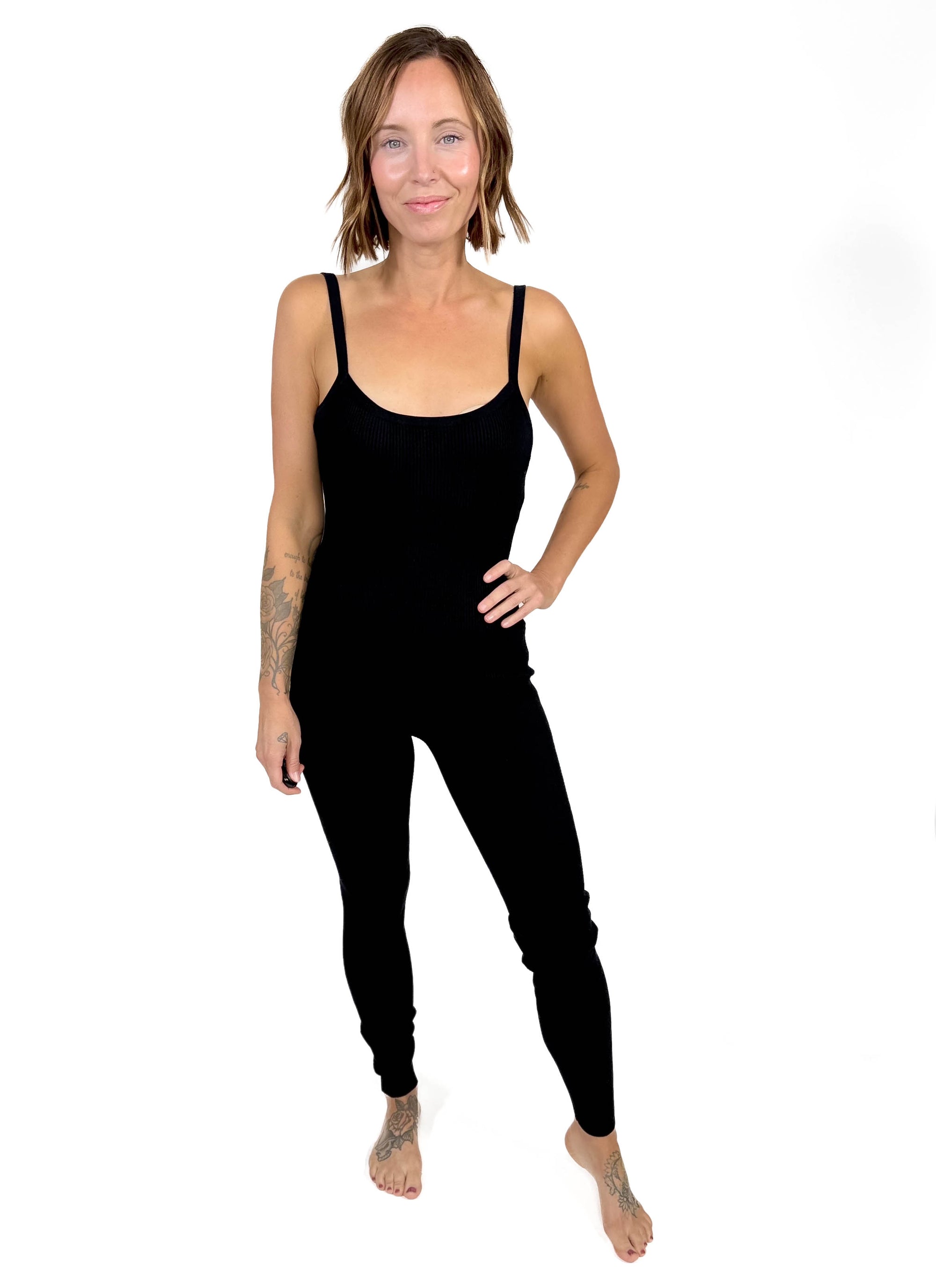 Zuri Ribbed Jumpsuit- BLACK