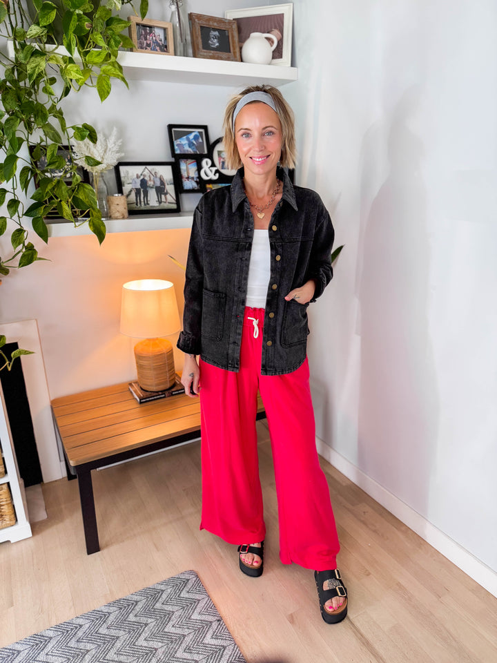 Patina Vintage Denim Jacket- BLACK