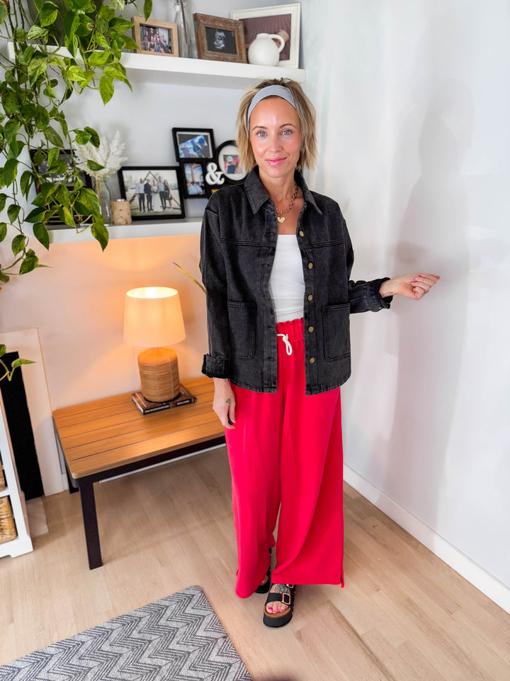 Patina Vintage Denim Jacket- BLACK