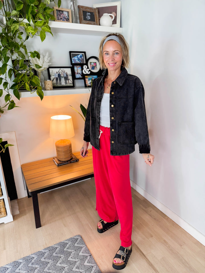 Patina Vintage Denim Jacket- BLACK