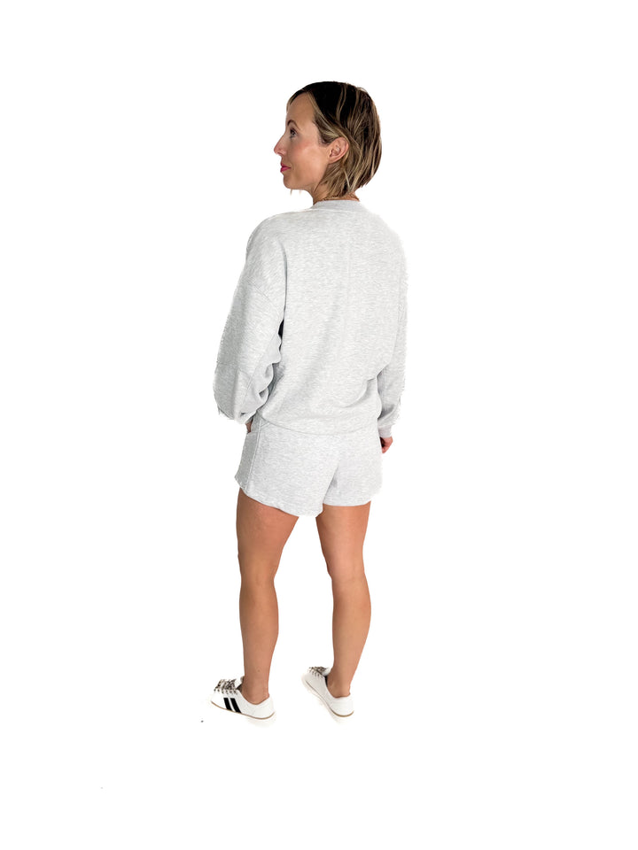 Karla French Terry Basic Shorts- HEATHER GREY-FINAL SALE