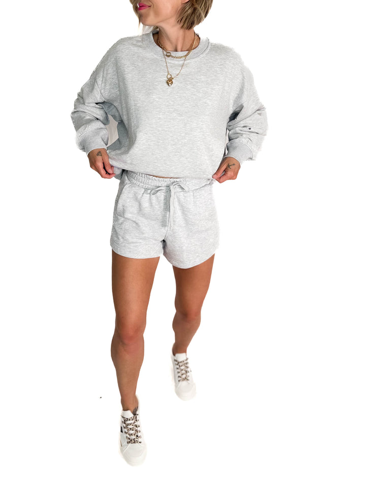 Karla French Terry Basic Shorts- HEATHER GREY-FINAL SALE