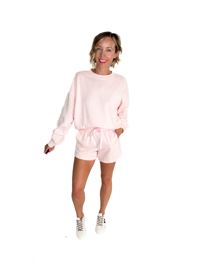 Karla French Terry Basic Shorts- SEASHELL PINK-FINAL SALE