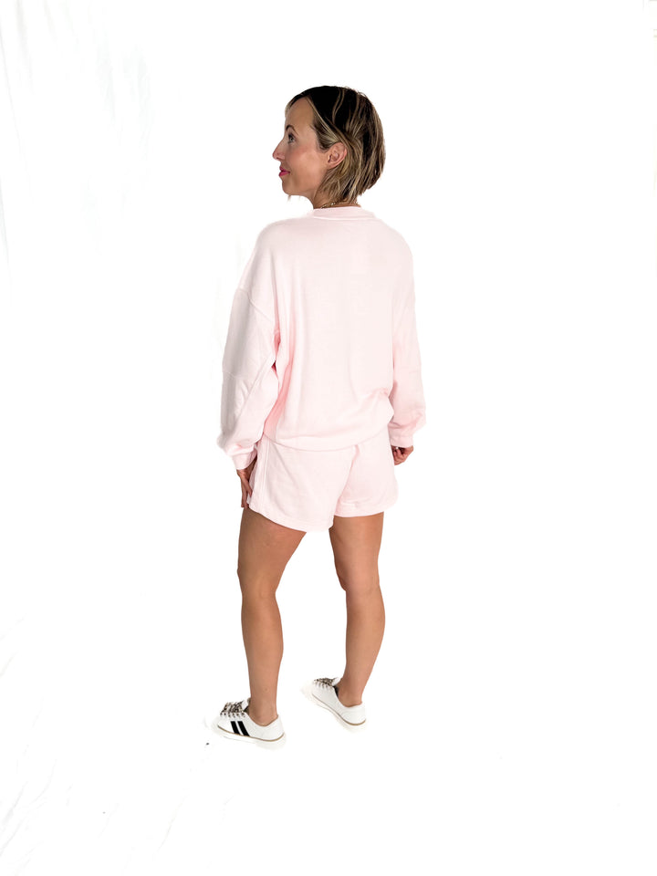 Karla French Terry Basic Shorts- SEASHELL PINK-FINAL SALE