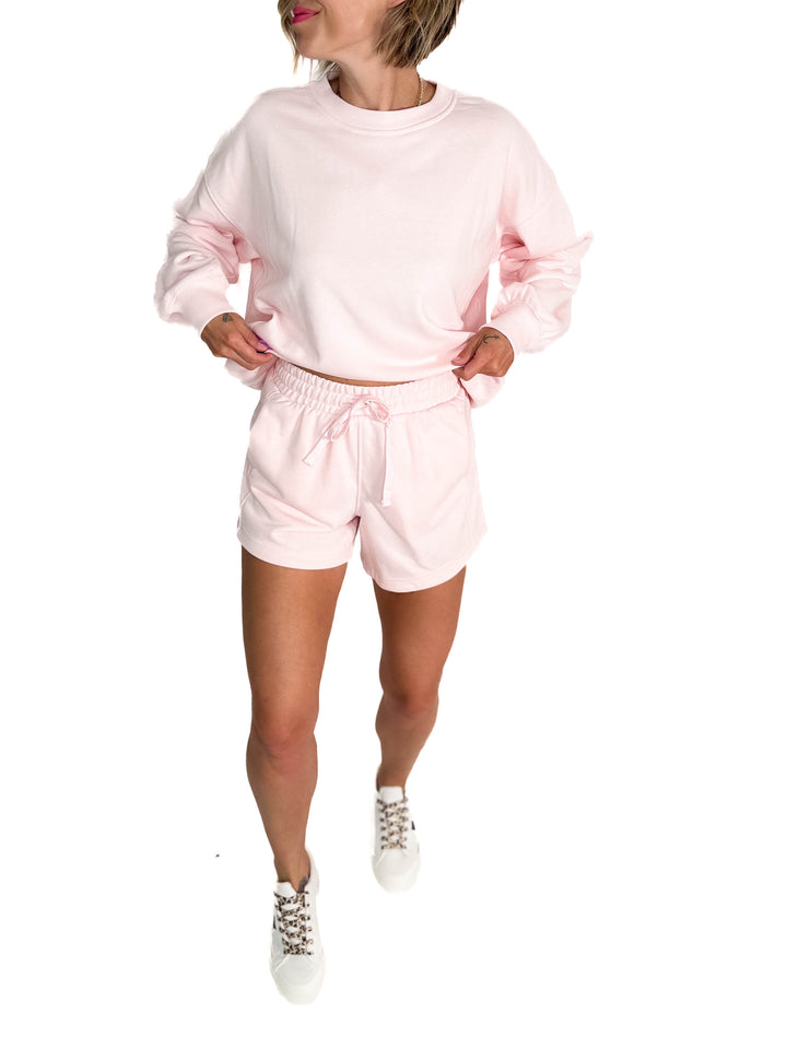 Karla French Terry Basic Shorts- SEASHELL PINK-FINAL SALE