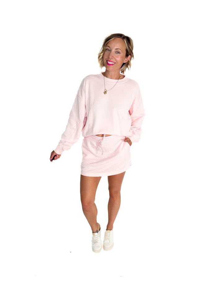 Karla French Terry Pullover- SEASHELL PINK-FINAL SALE