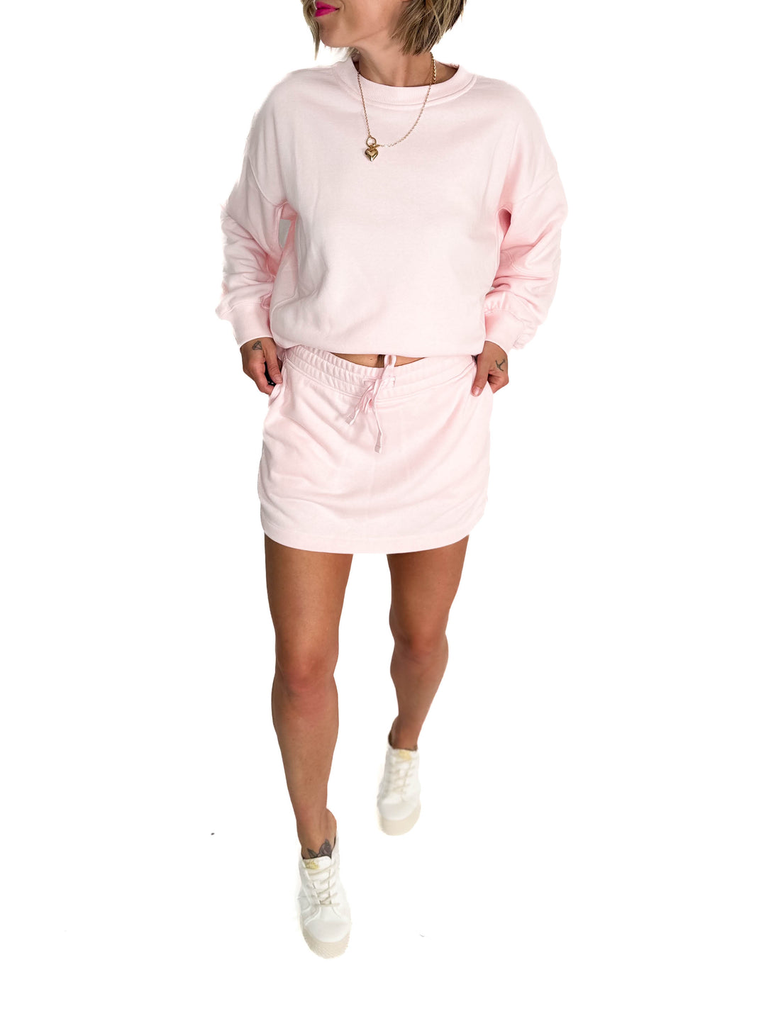 Karla French Terry Pullover- SEASHELL PINK-FINAL SALE
