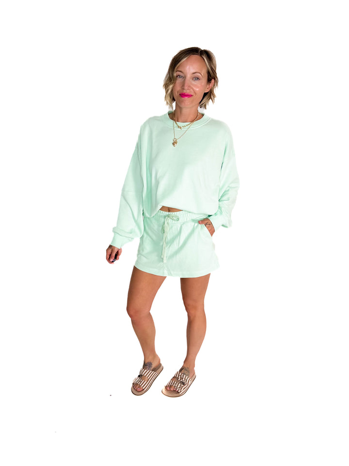 Karla French Terry Casual Skort- FRESH MINT-FINAL SALE