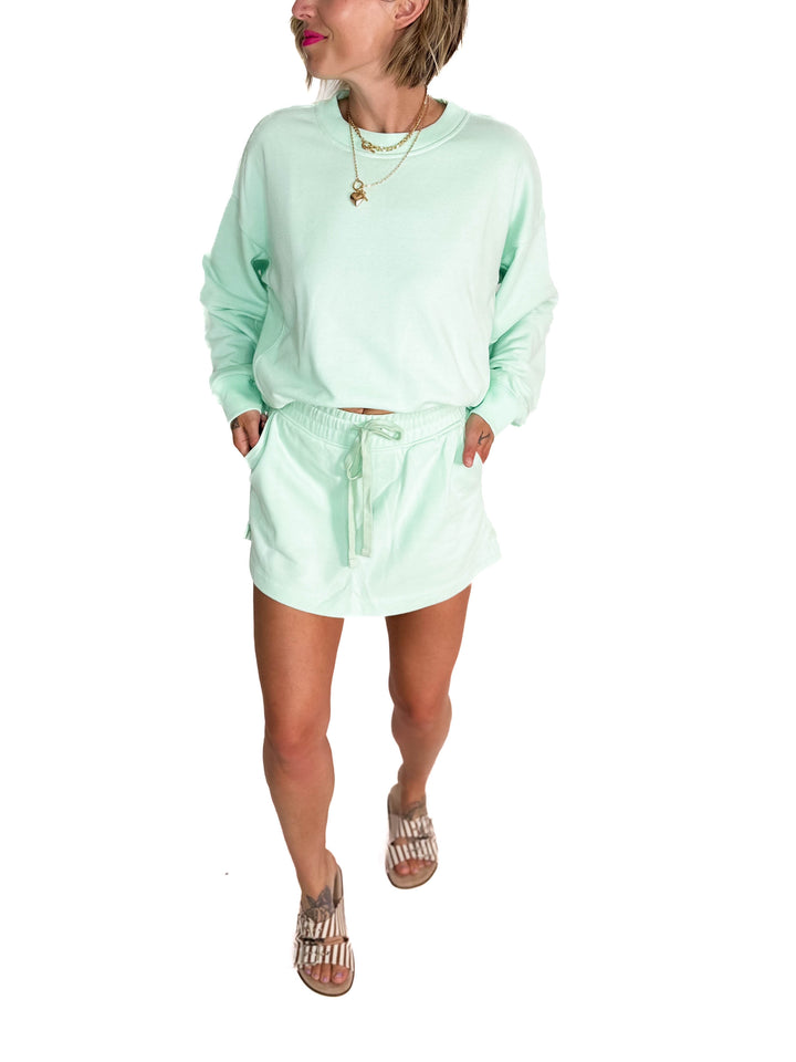 Karla French Terry Casual Skort- FRESH MINT-FINAL SALE