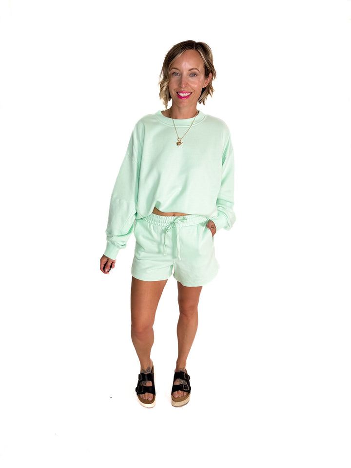 Karla French Terry Basic Shorts- FRESH MINT-FINAL SALE