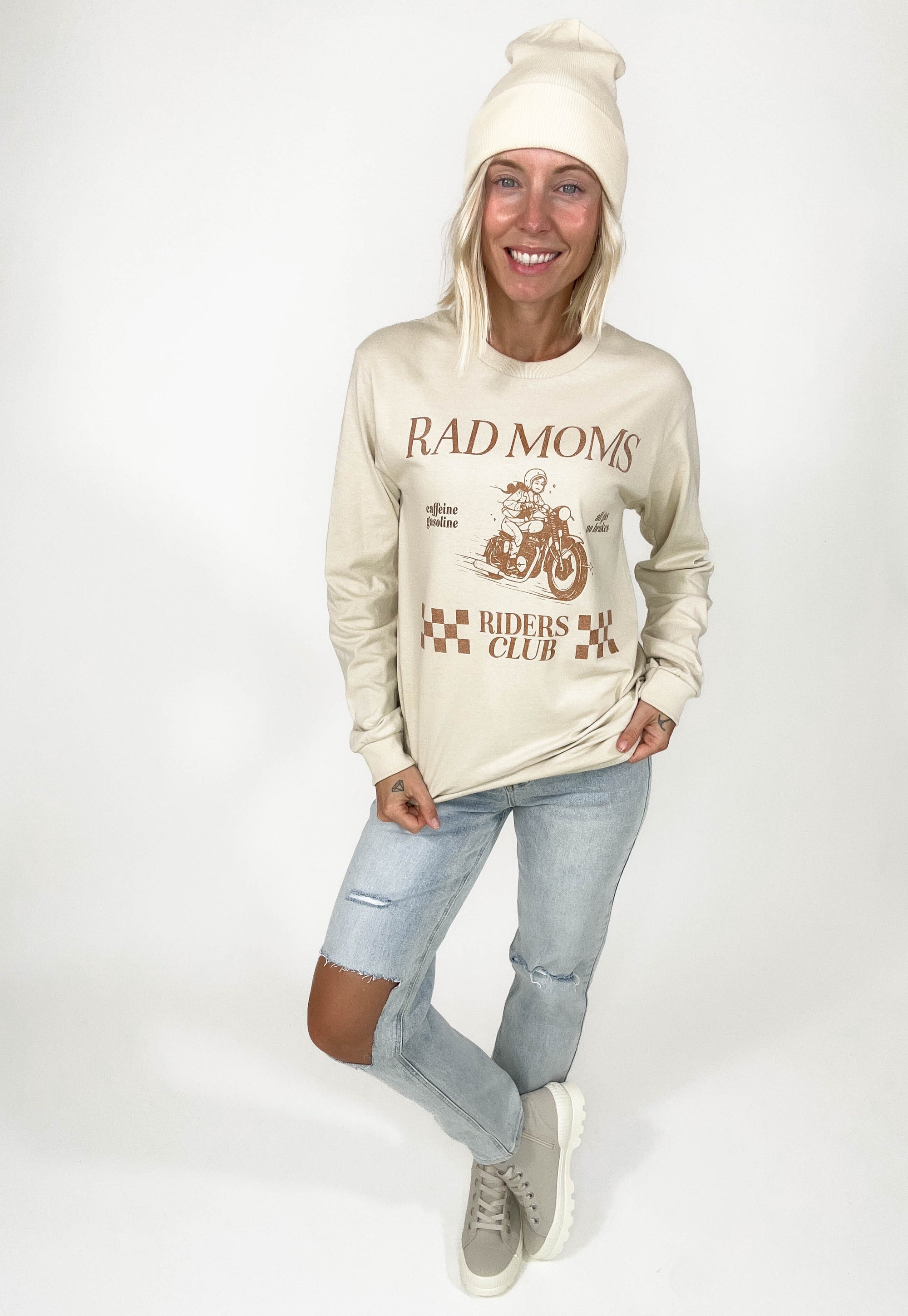 Rad Moms Riders Club Long Sleeve- SAND