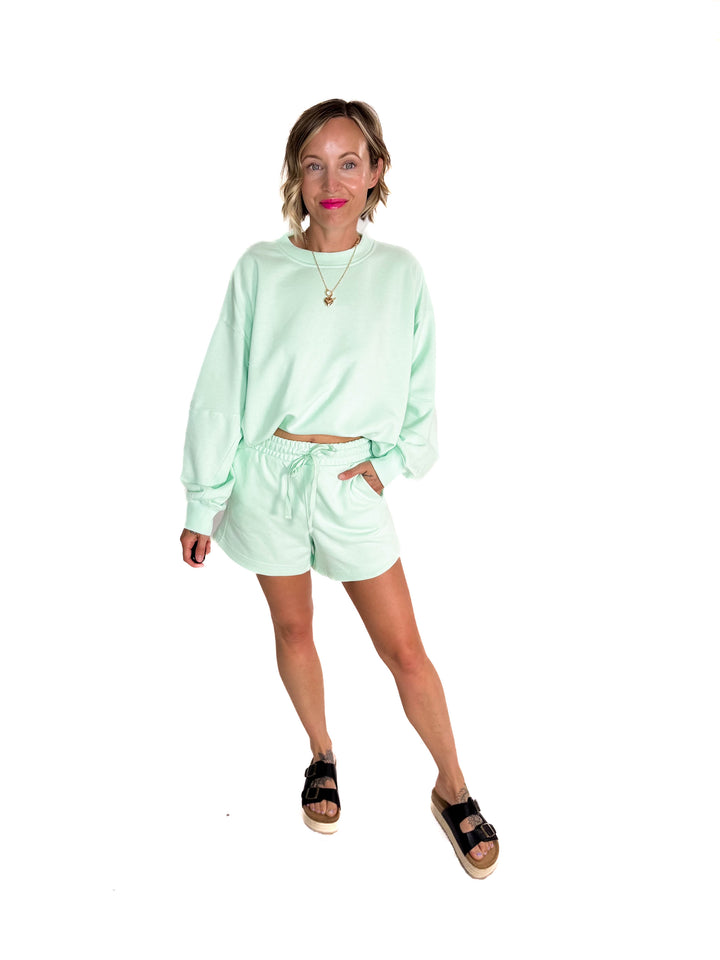 Karla French Terry Basic Shorts- FRESH MINT-FINAL SALE