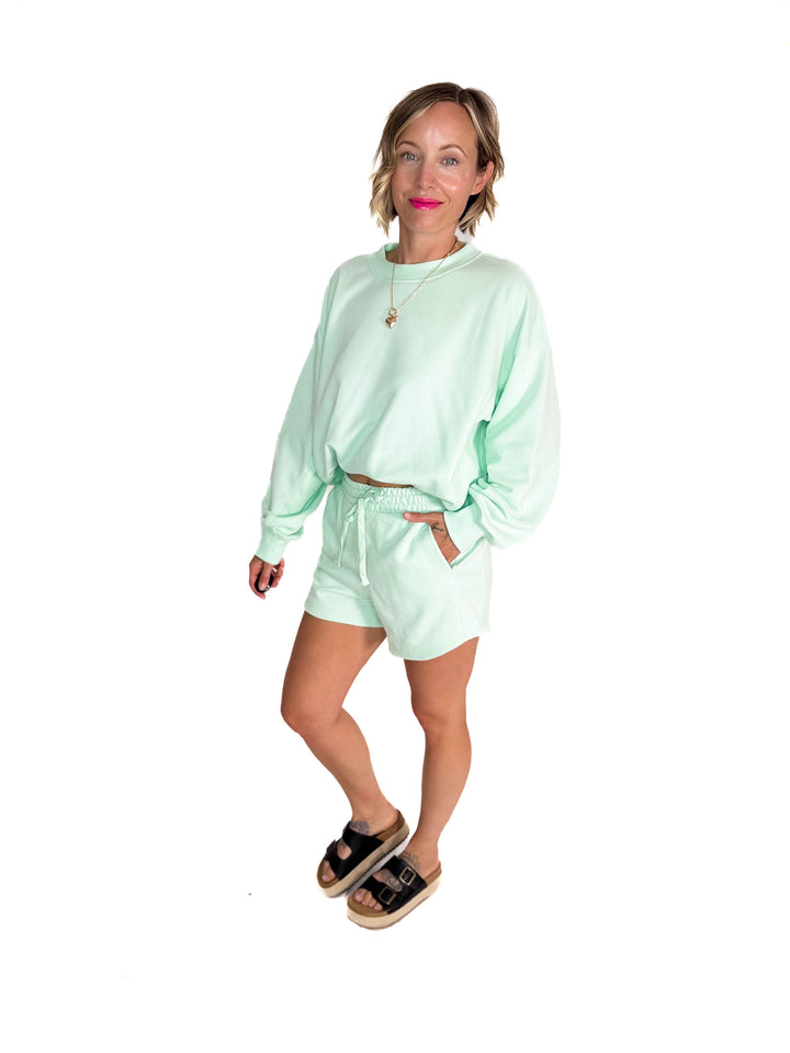 Karla French Terry Basic Shorts- FRESH MINT-FINAL SALE