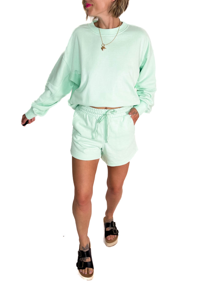 Karla French Terry Basic Shorts- FRESH MINT-FINAL SALE