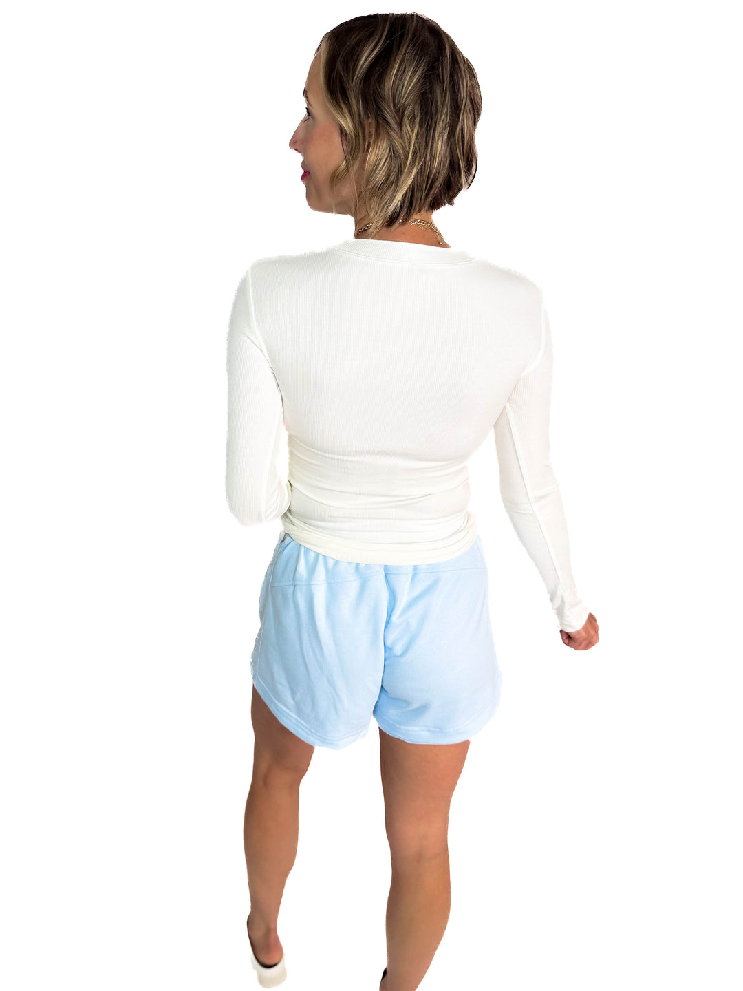 Karla French Terry Basic Shorts- ICE BLUE-FINAL SALE