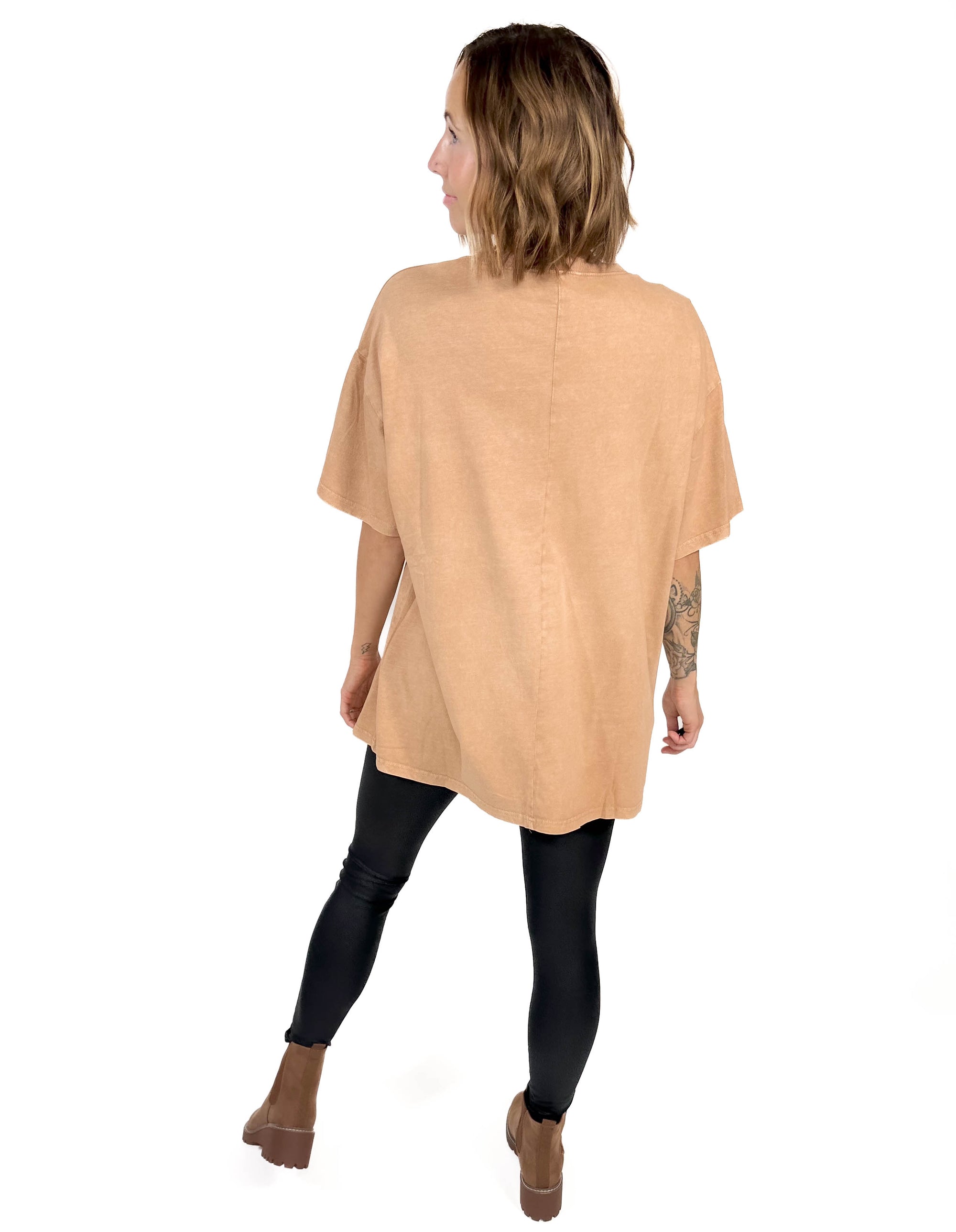 More Love Faded Tunic Top- CAPPUCCINO