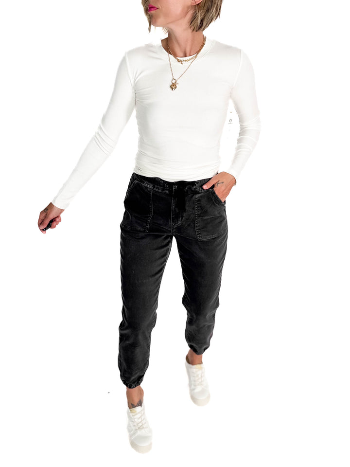 Shelly High Rise Jogger- CHARCOAL BLACK