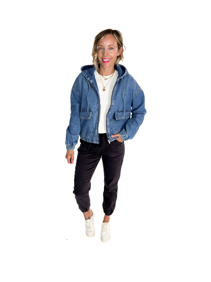 ONLY Kenzie Denim Hoodie Jacket- MEDIUM WASH **PRE-ORDER ETA AUG 8**