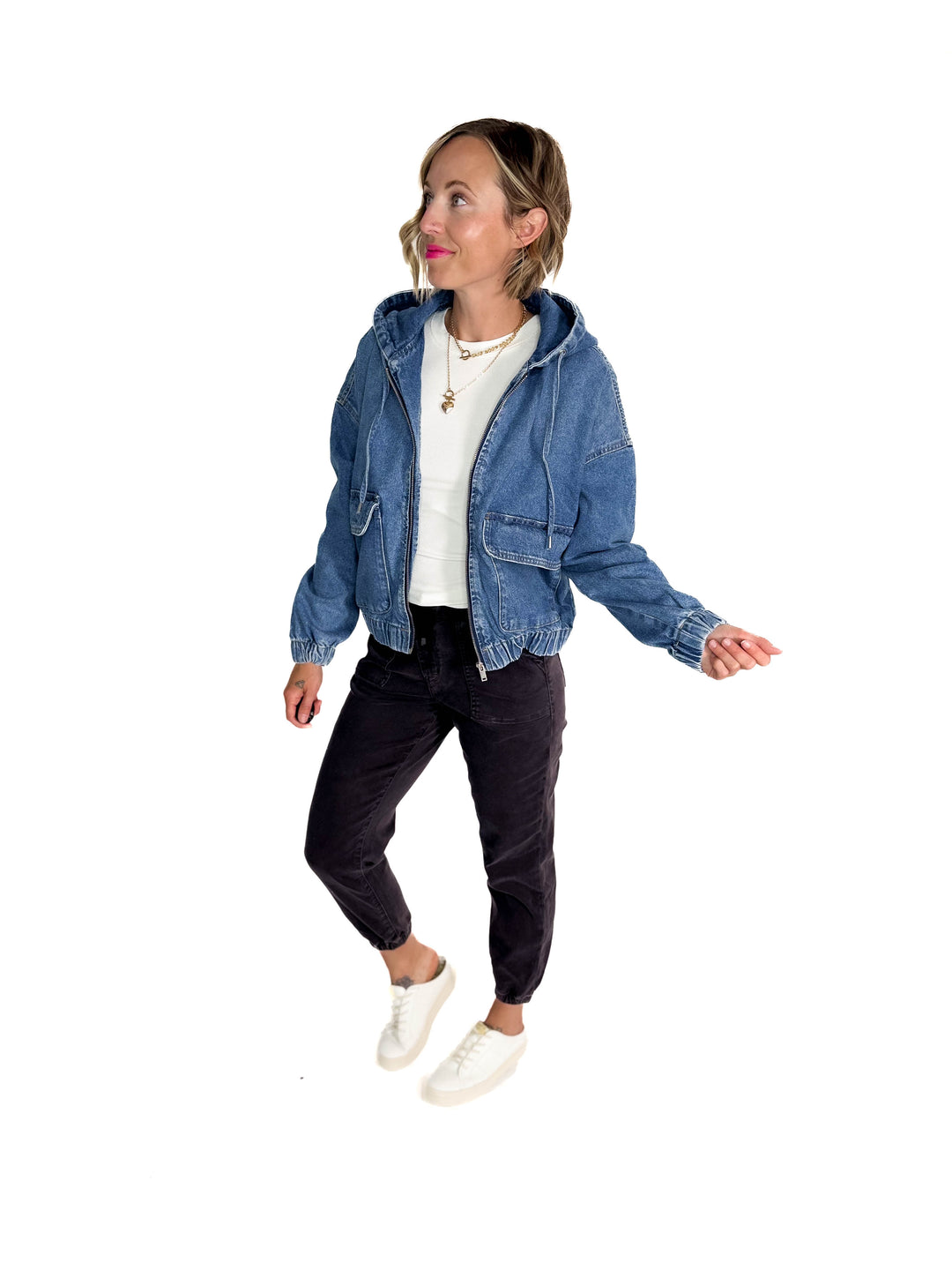 ONLY Kenzie Denim Hoodie Jacket- MEDIUM WASH **PRE-ORDER ETA AUG 8**