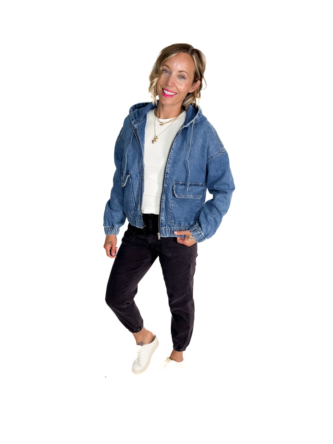 ONLY Kenzie Denim Hoodie Jacket- MEDIUM WASH **PRE-ORDER ETA AUG 8**