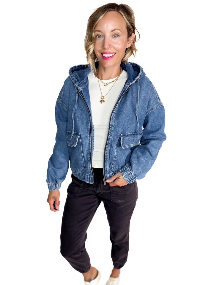 ONLY Kenzie Denim Hoodie Jacket- MEDIUM WASH **PRE-ORDER ETA AUG 8**