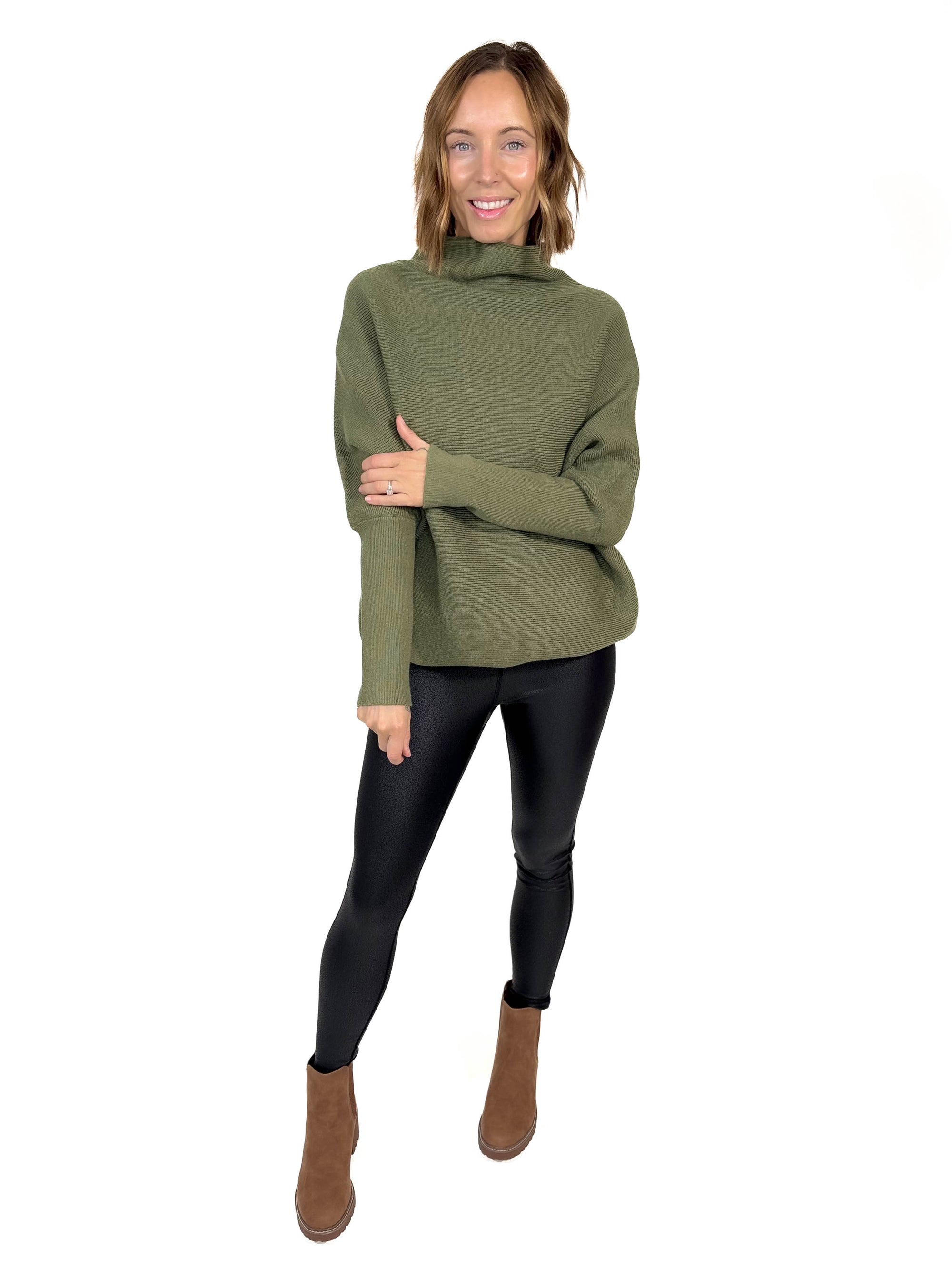 Marley Dolman Sweater- LIGHT OLIVE