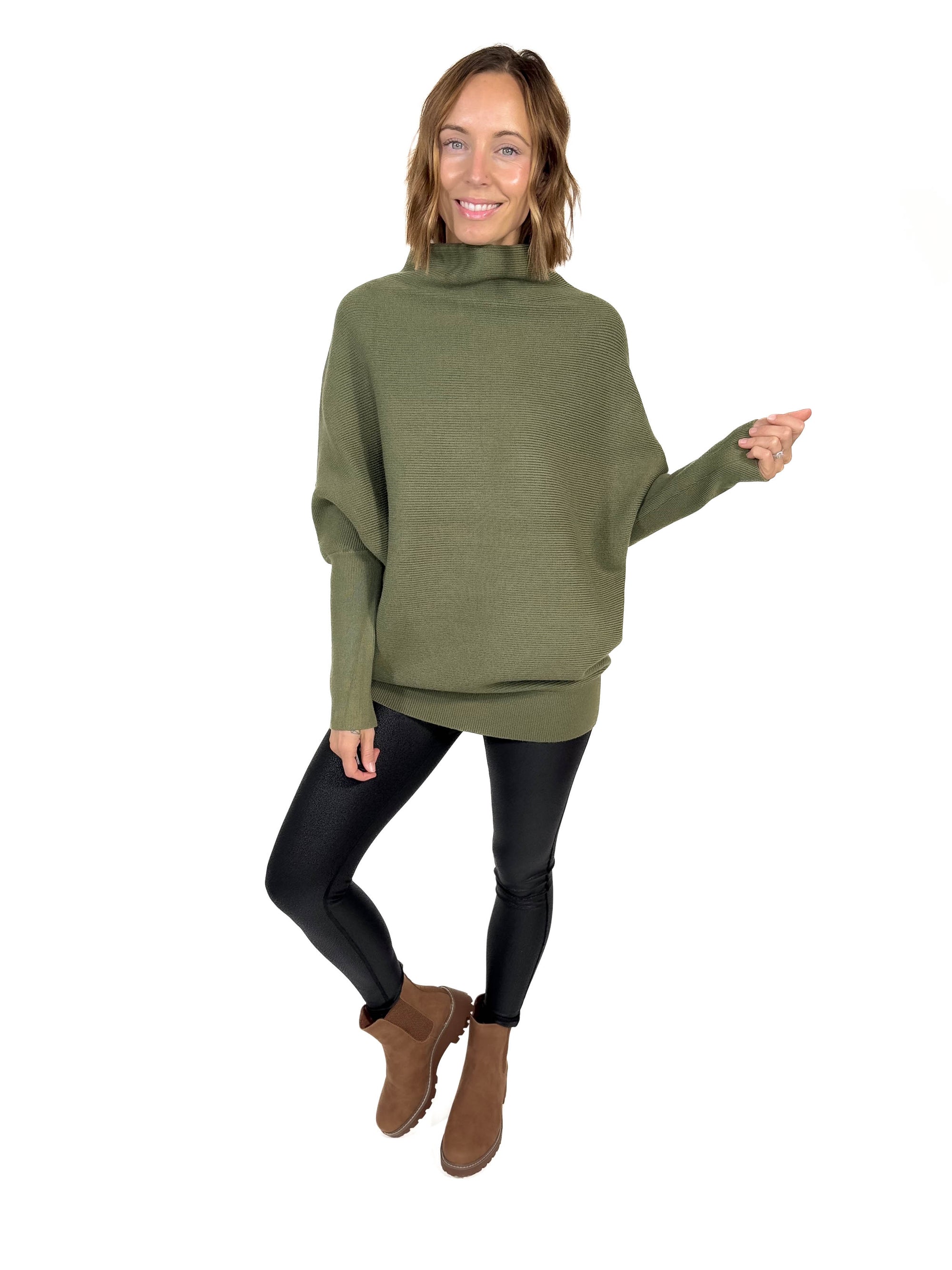 Marley Dolman Sweater- LIGHT OLIVE