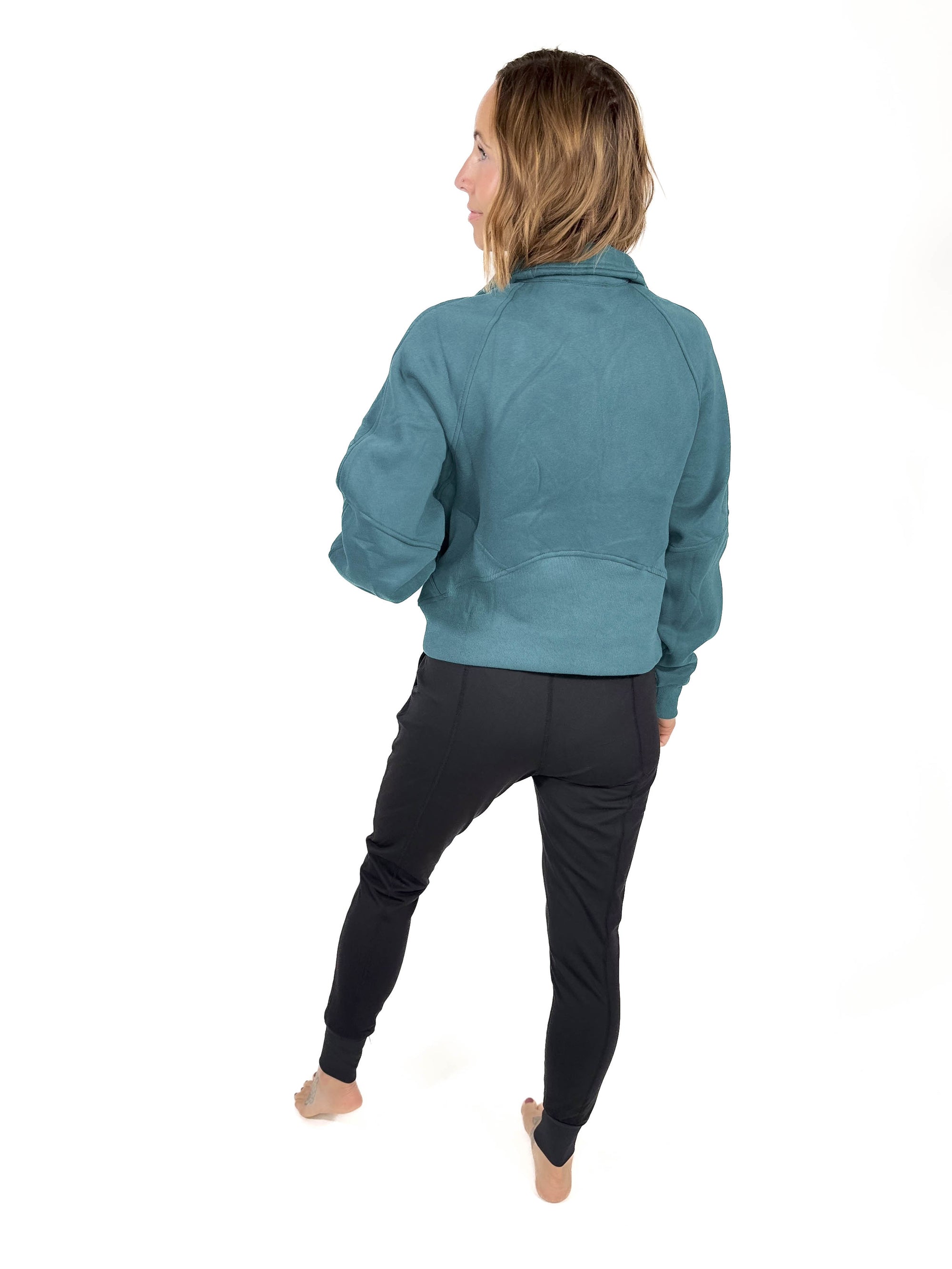 Morgan Funnel Neck Half Zip- TEAL