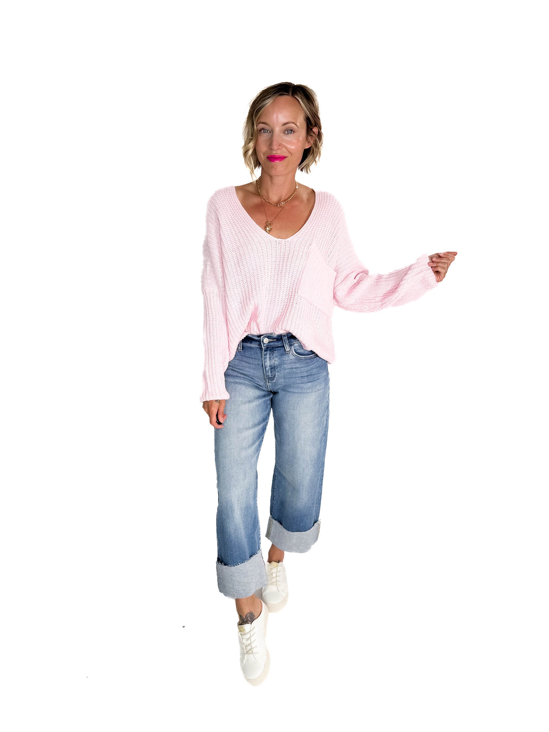 KANCAN Parker High Rise Crop Wide Leg- MEDIUM WASH-FINAL SALE
