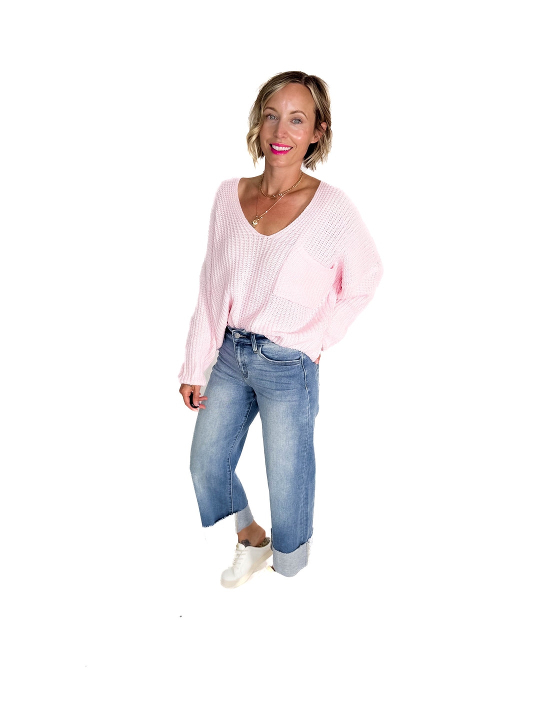 KANCAN Parker High Rise Crop Wide Leg- MEDIUM WASH-FINAL SALE