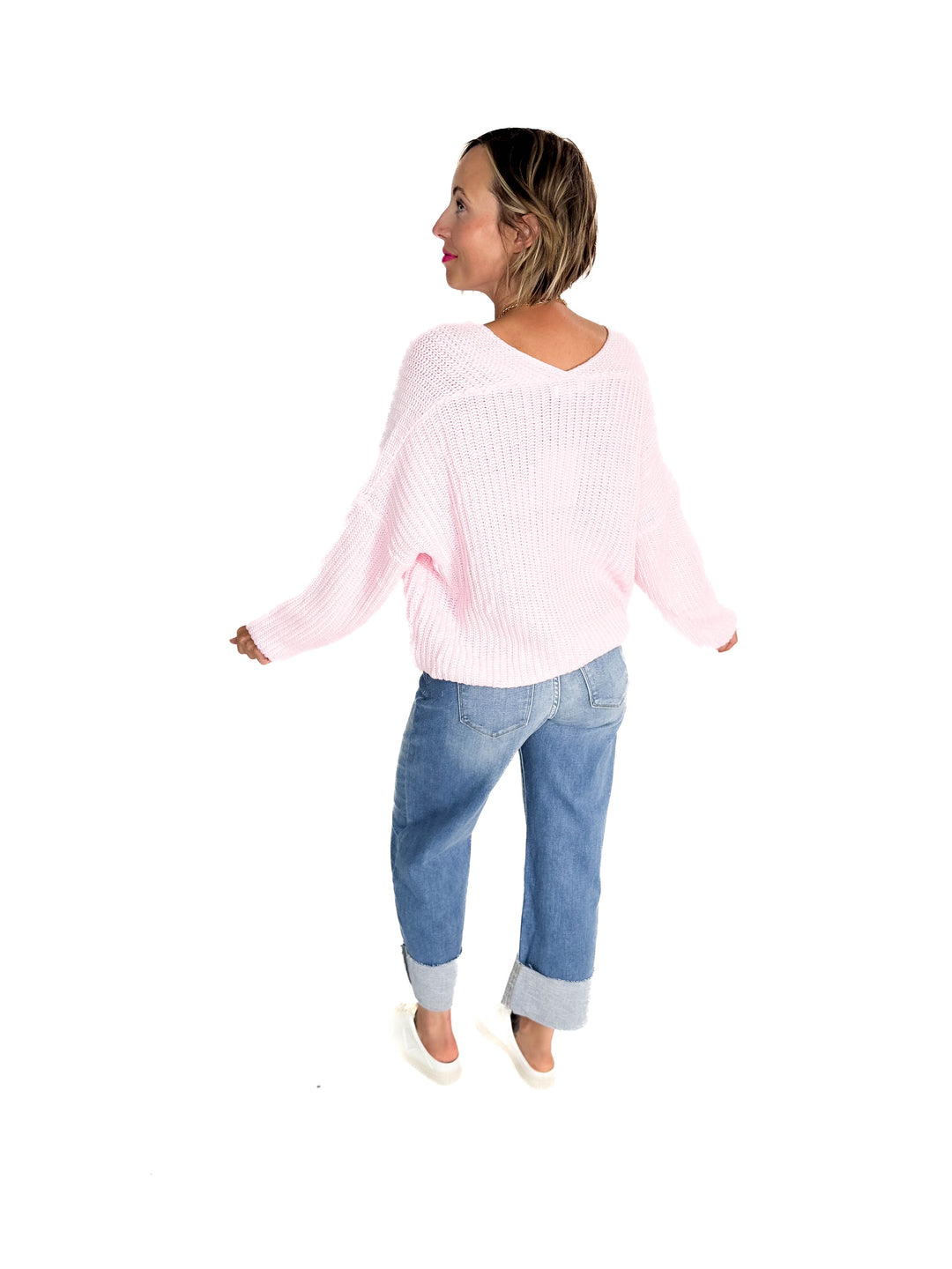 Taiyo Cable Knit Sweater- LIGHT PINK