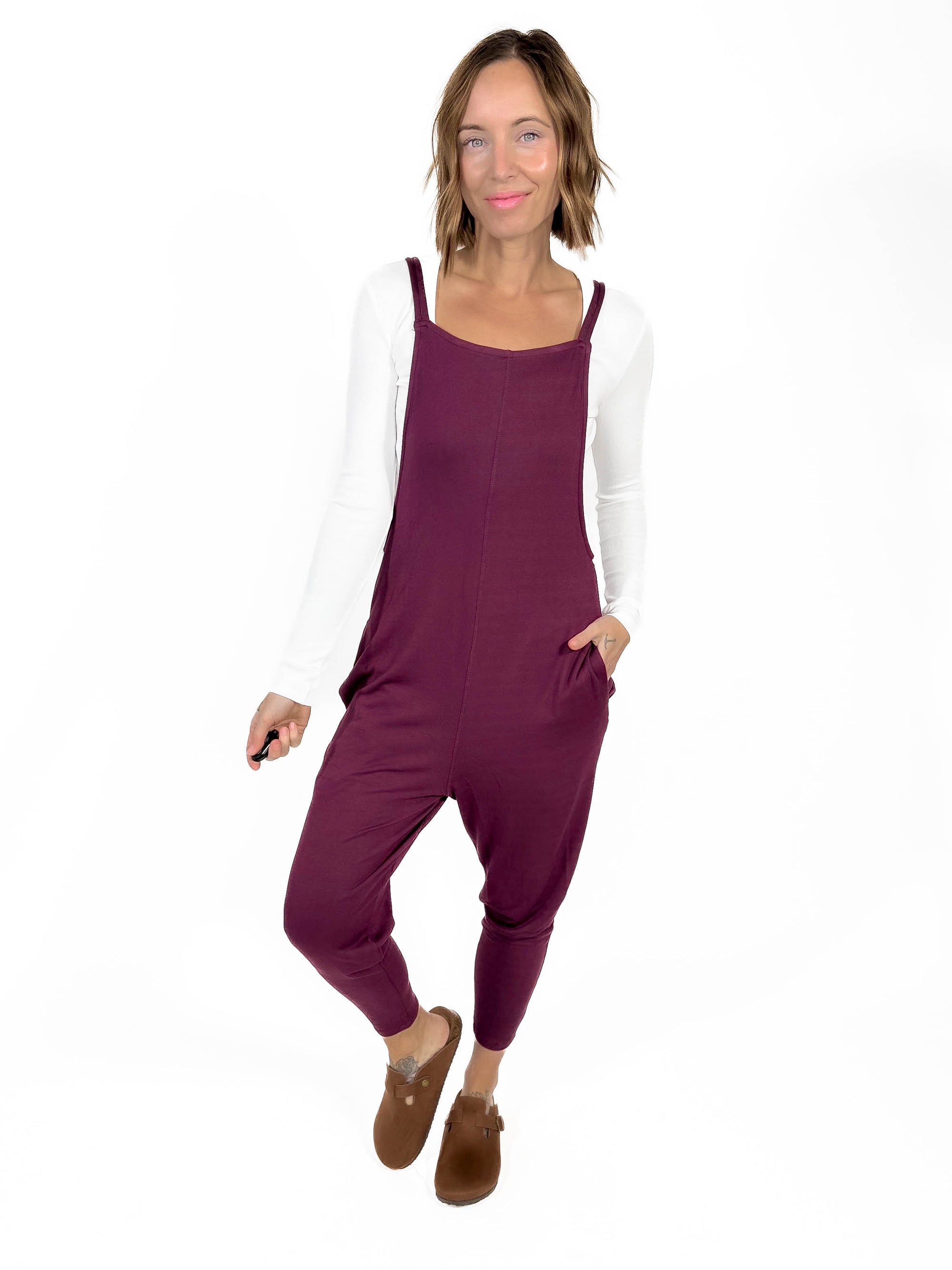 MONO B Kelso Jumpsuit- PLUM