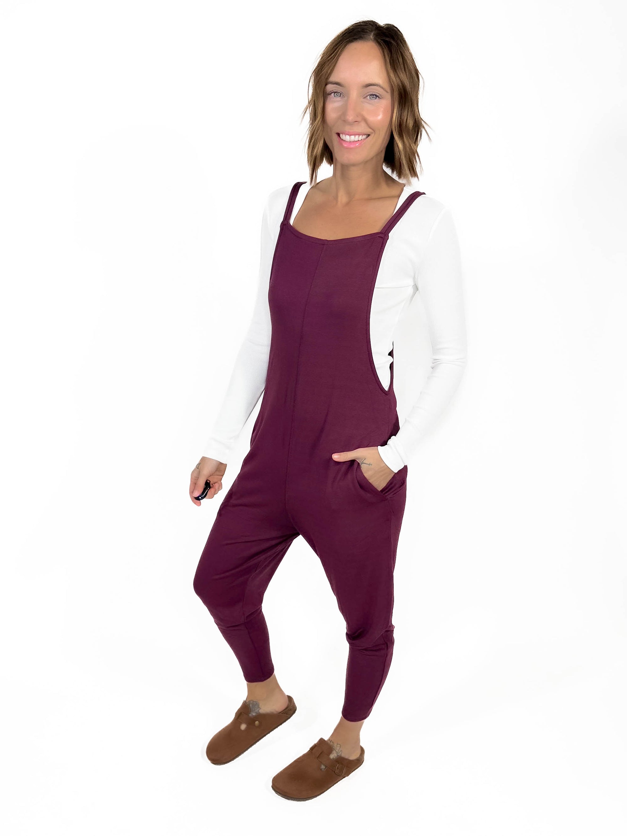 MONO B Kelso Jumpsuit- PLUM