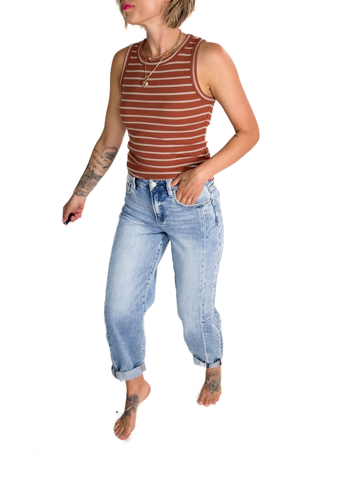 Risen Cruz Barrel Jean- MEDIUM WASH-FINAL SALE