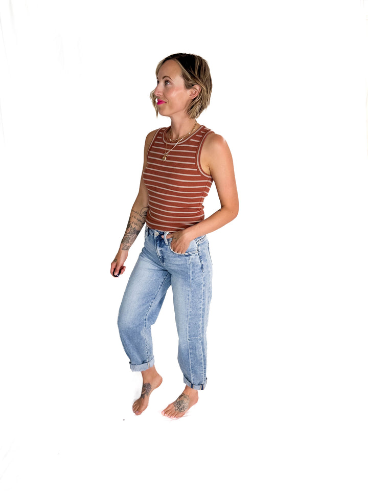 Risen Cruz Barrel Jean- MEDIUM WASH-FINAL SALE