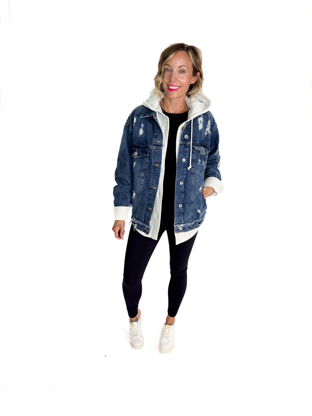 Modela Boyfriend Denim Jacket- DARK WASH-FINAL SALE