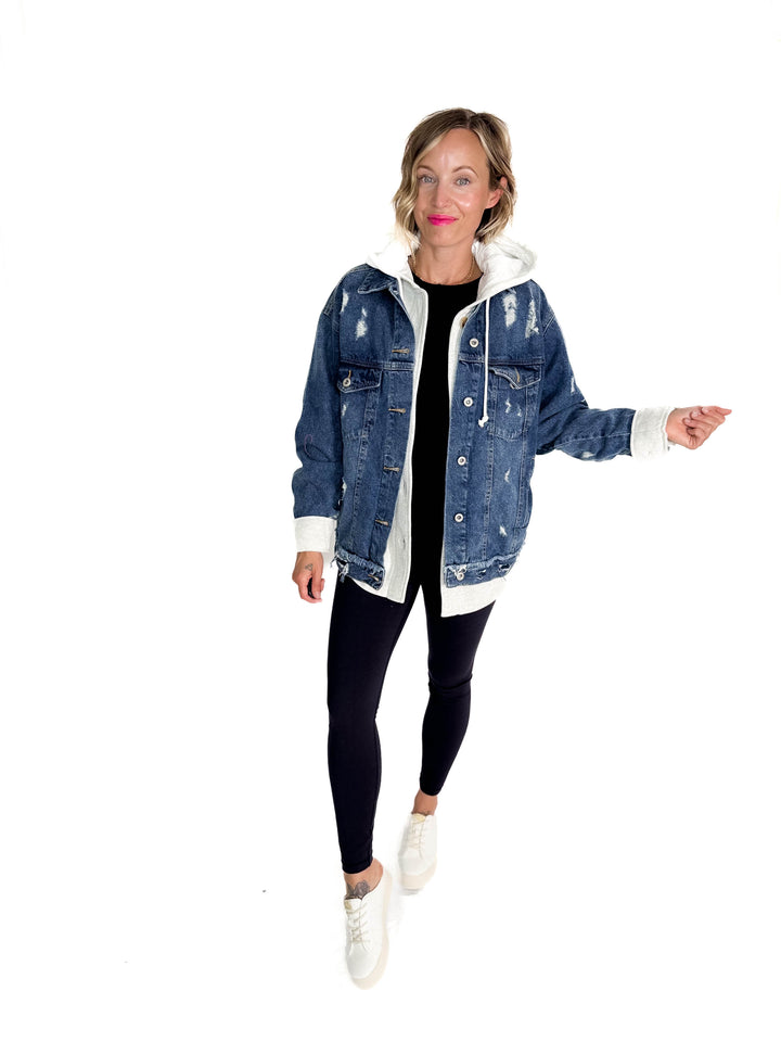 Modela Boyfriend Denim Jacket- DARK WASH-FINAL SALE