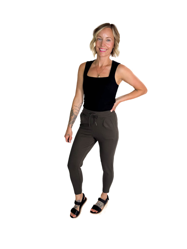 VERO MODA Eva Casual Pant- DARK OLIVE