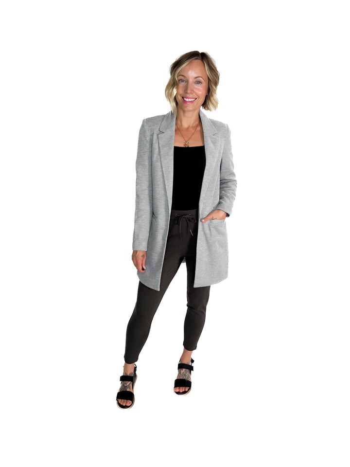 VERO MODA Verina Long Blazer- LIGHT GREY MELANGE