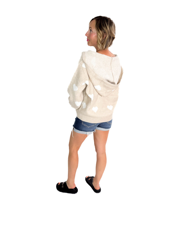 Loved One Heart Sweater- KHAKI