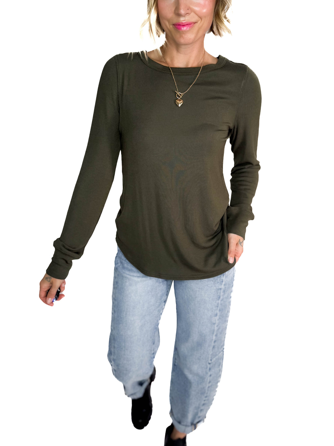 THREAD & SUPPLY Stacy Long Sleeve- EUCALYPTUS