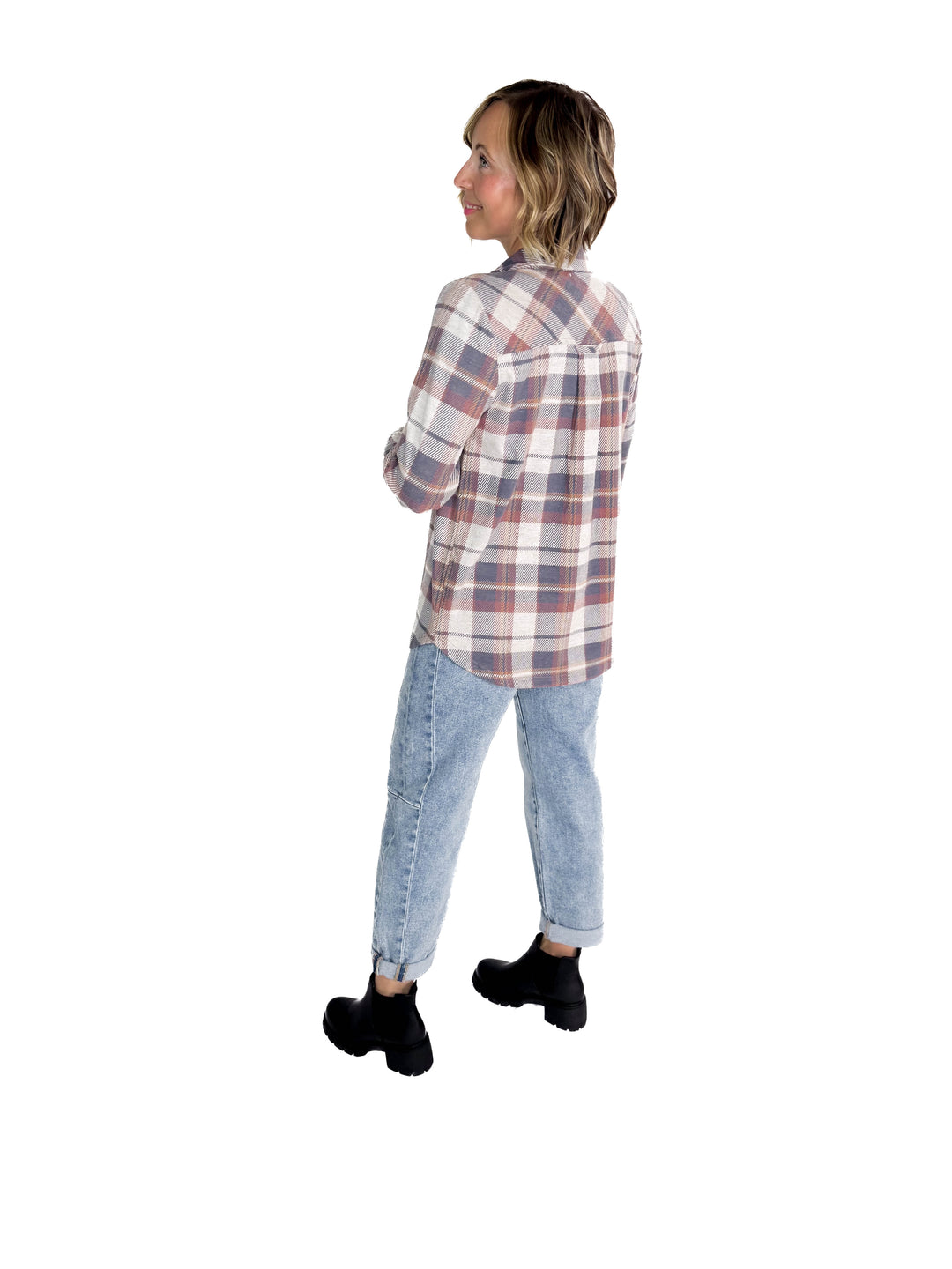 THREAD & SUPPLY Cassian Shacket- VINTAGE INDIGO PLAID