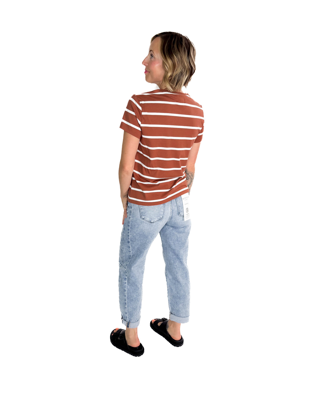 THREAD & SUPPLY Asher Tee- BROWN WHITE